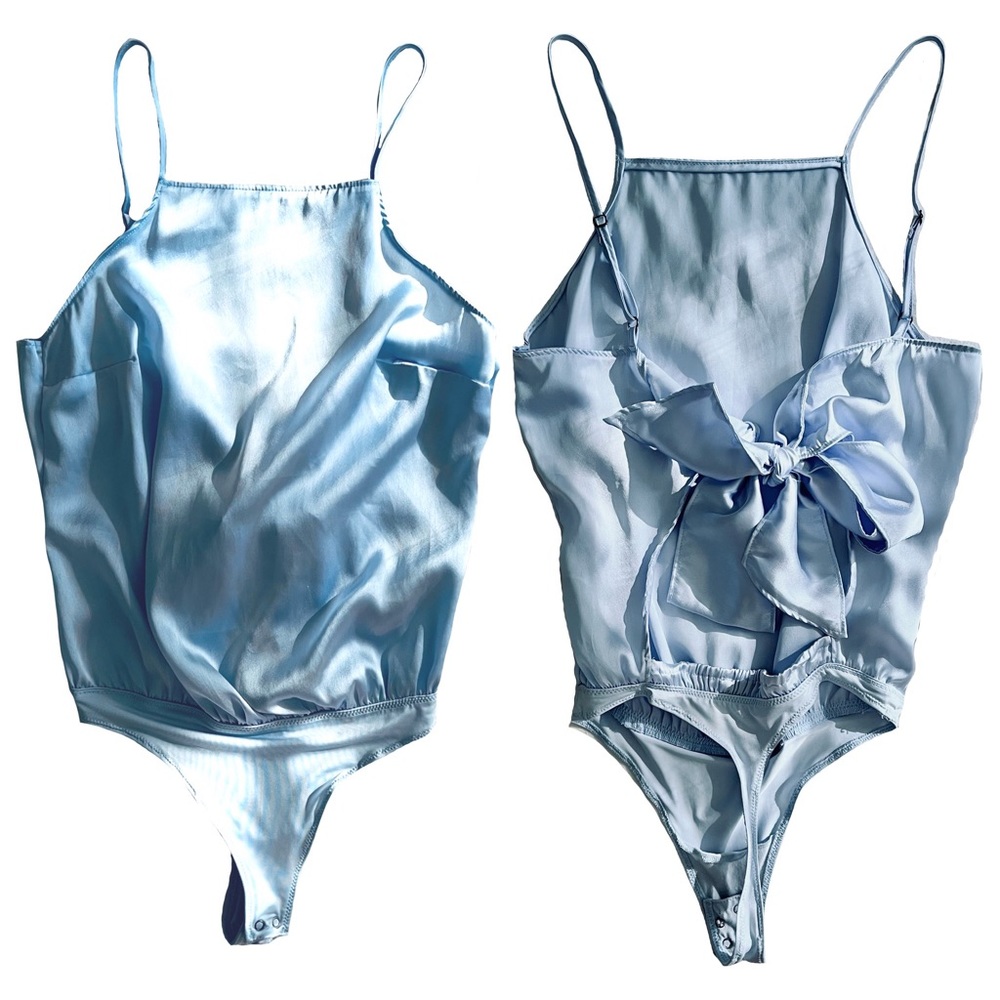 Abercrombie satin baby blue Bodysuit